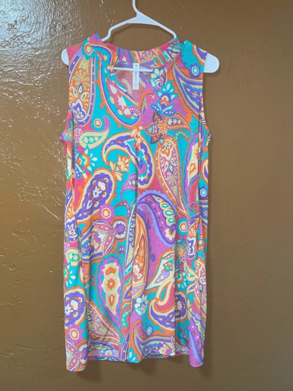 Dear Scarlett dress Sleeveless Multicolor Paisley Shift Dress size S